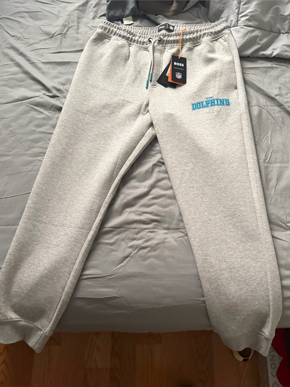 NWT BOSS x NFL Miami Dolphins Gray Joggers Men’s XL